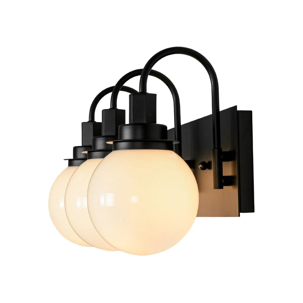 3-Light Shine Opal Glass Globe Bathroom Vanity Wall Sconce - Image 7
