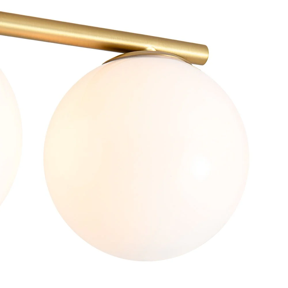 3-Light Shine Opal Glass Globe Linear Semi Flush Mount - Image 13