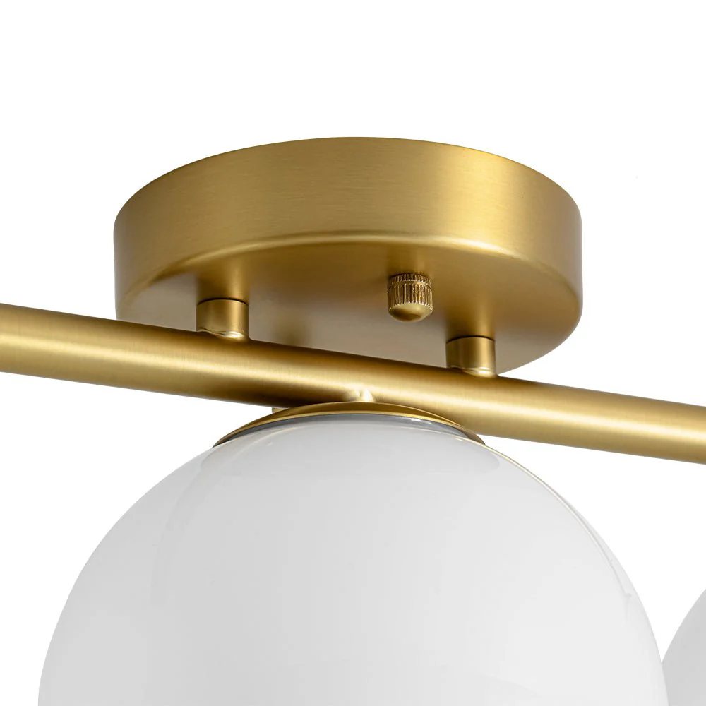 3-Light Shine Opal Glass Globe Linear Semi Flush Mount - Image 15