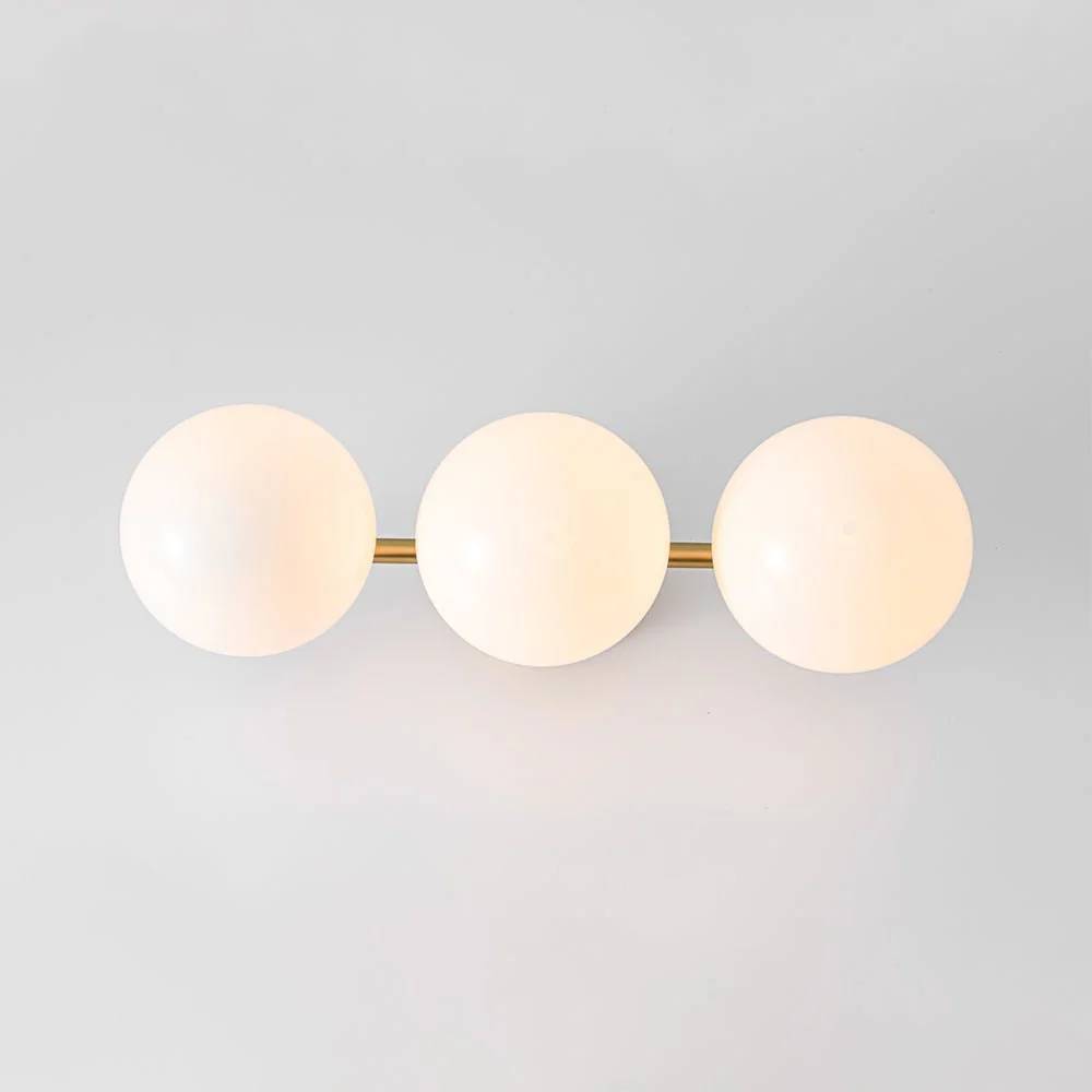 3-Light Shine Opal Glass Globe Linear Semi Flush Mount - Image 9