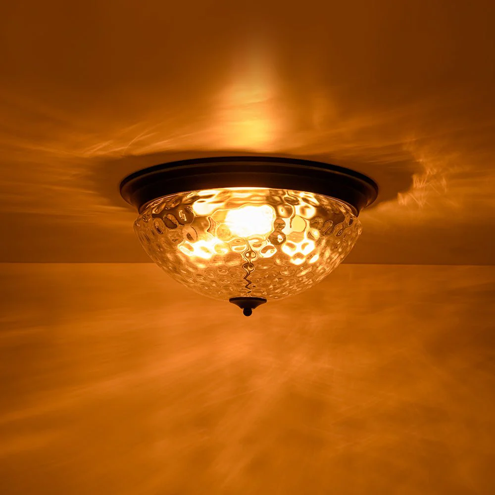 3-light Clear Water Glass Flush Mount Ceiling Light - Image 12