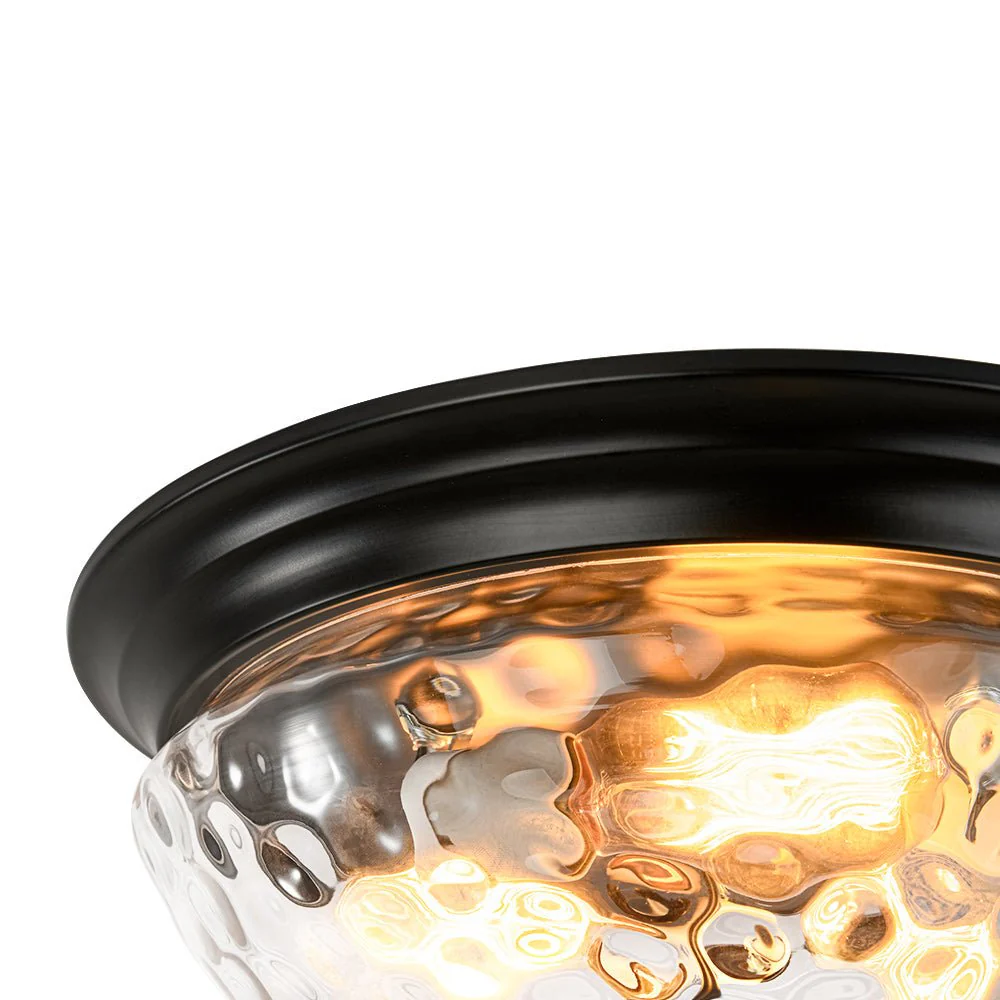 3-light Clear Water Glass Flush Mount Ceiling Light - Image 14