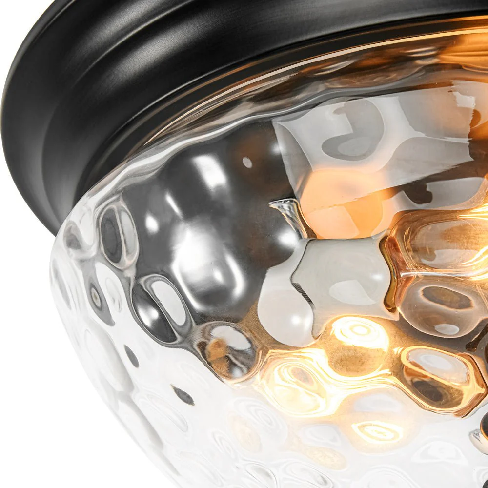 3-light Clear Water Glass Flush Mount Ceiling Light - Image 15