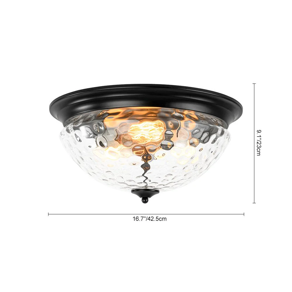 3-light Clear Water Glass Flush Mount Ceiling Light - Image 18