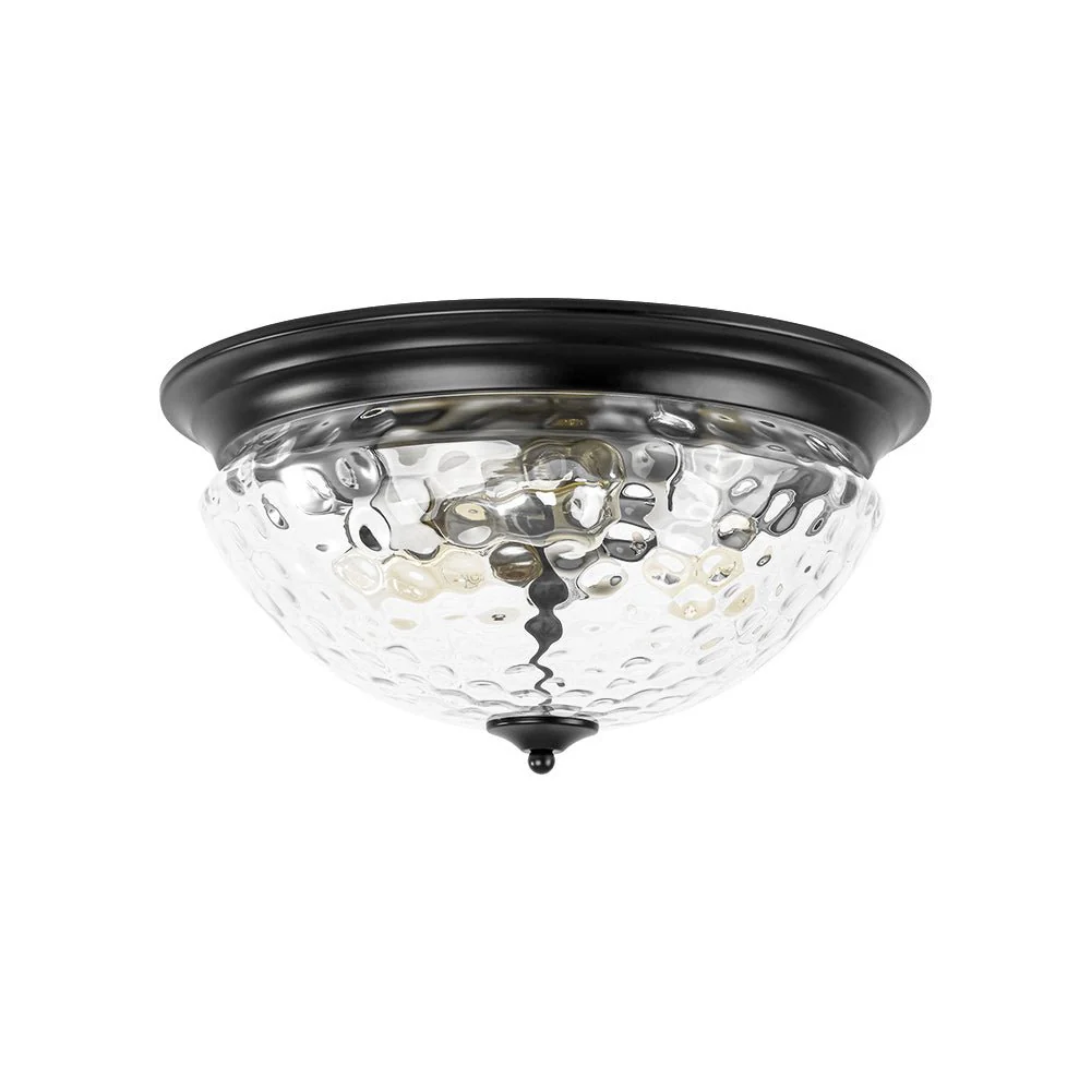 3-light Clear Water Glass Flush Mount Ceiling Light - Image 3