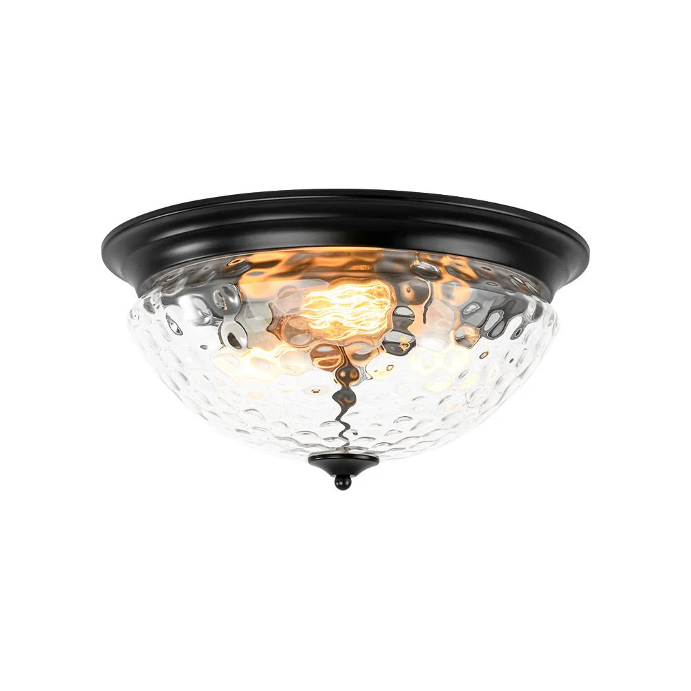 3-light Clear Water Glass Flush Mount Ceiling Light - Image 4