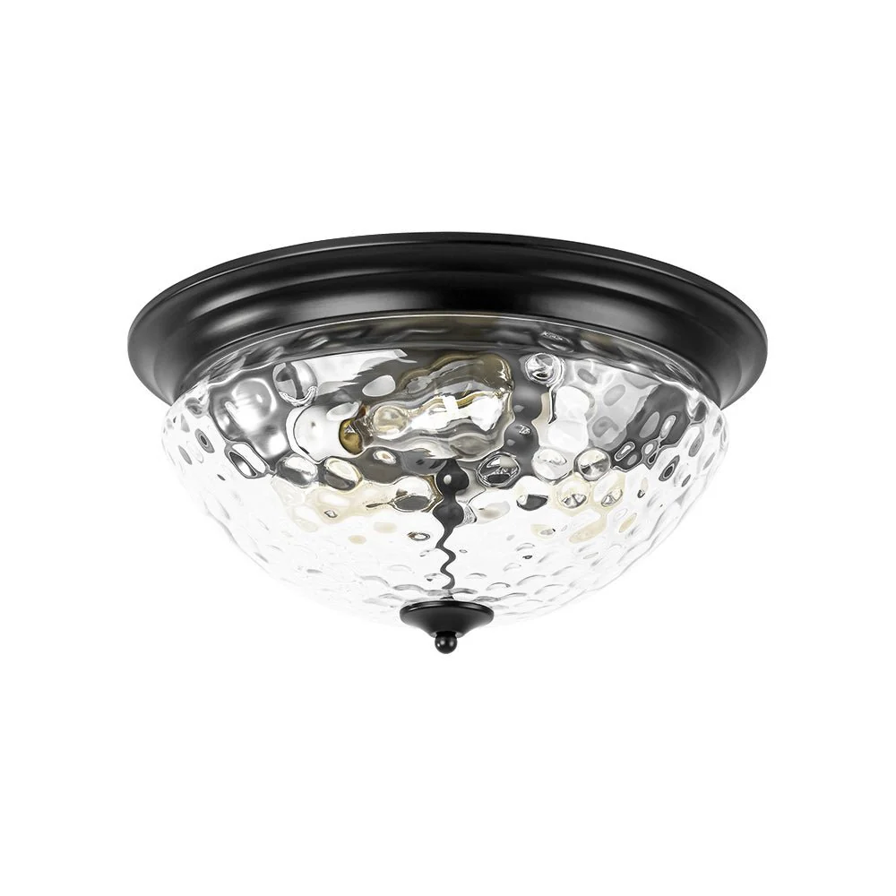 3-light Clear Water Glass Flush Mount Ceiling Light - Image 5