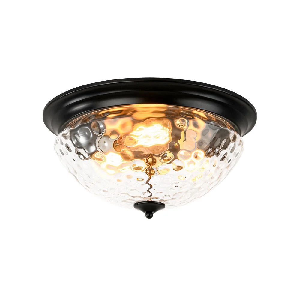3-light Clear Water Glass Flush Mount Ceiling Light - Image 6