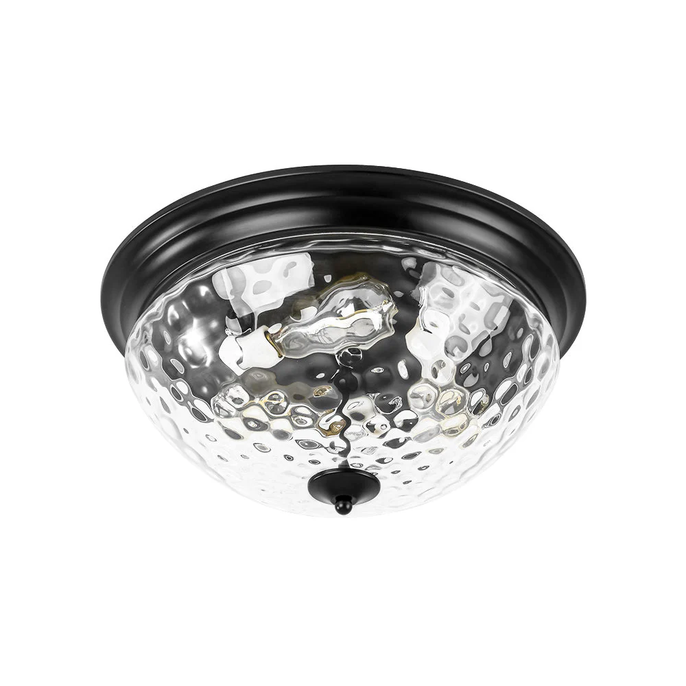 3-light Clear Water Glass Flush Mount Ceiling Light - Image 7