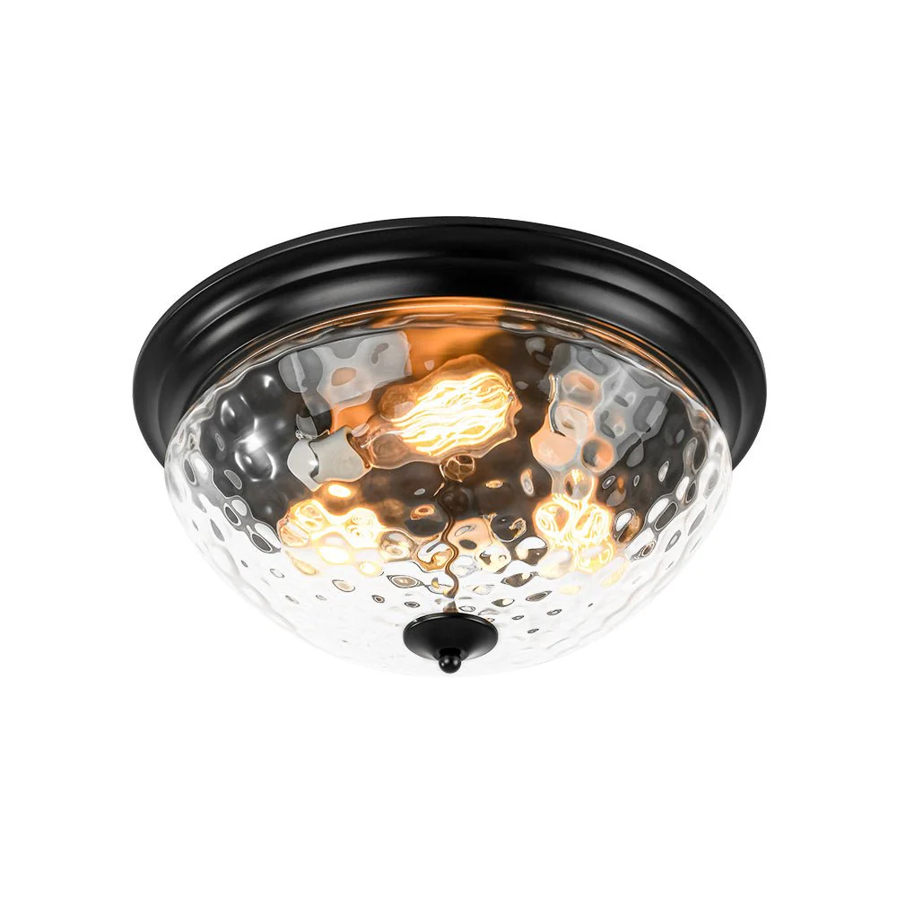 3-light Clear Water Glass Flush Mount Ceiling Light - Image 8