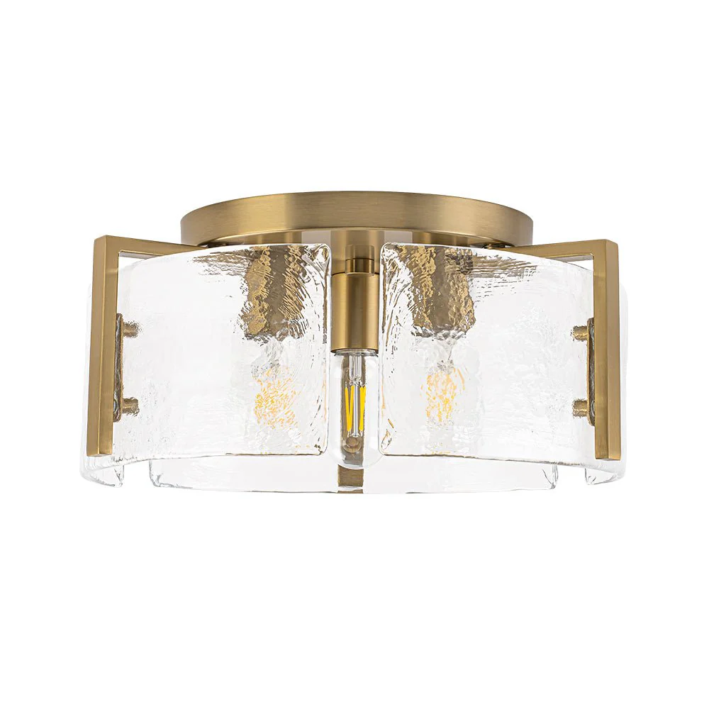 3-Light Water Textured Glass Drum Cage Semi Flush Mount - Image 22
