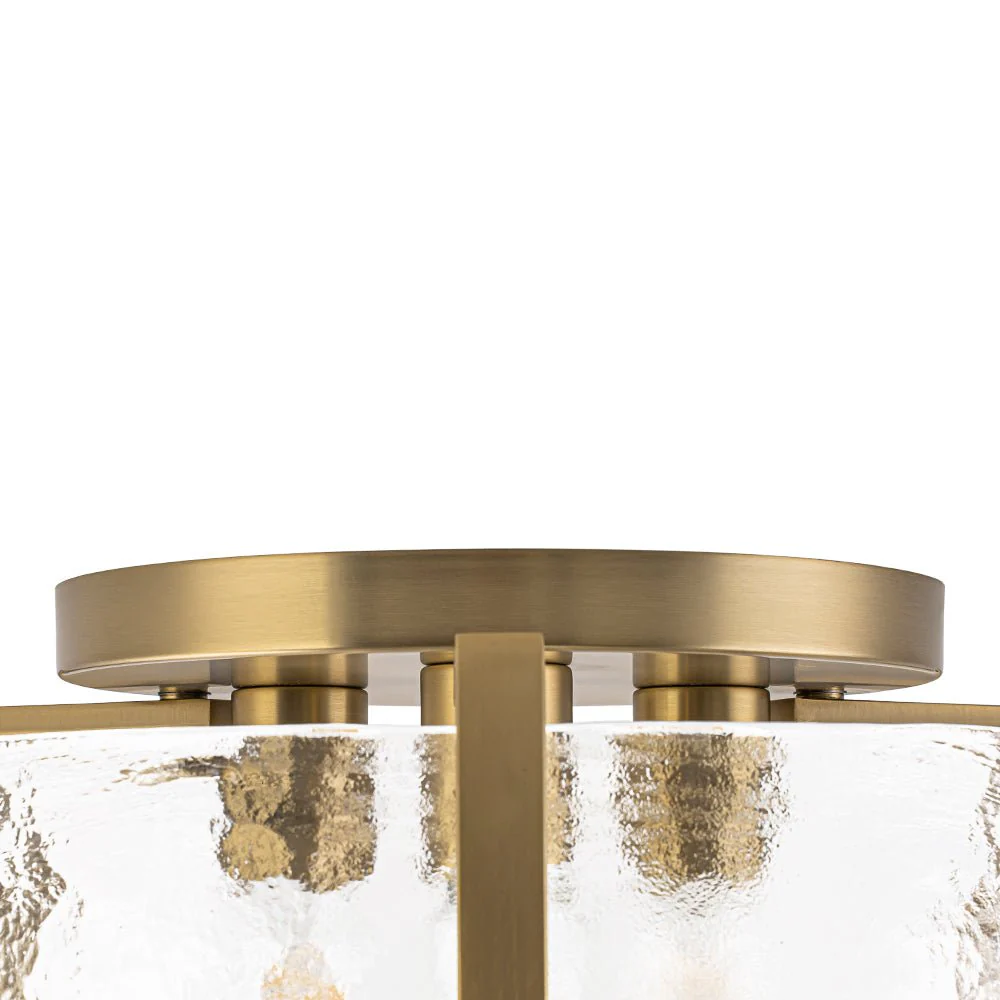3-Light Water Textured Glass Drum Cage Semi Flush Mount - Image 24