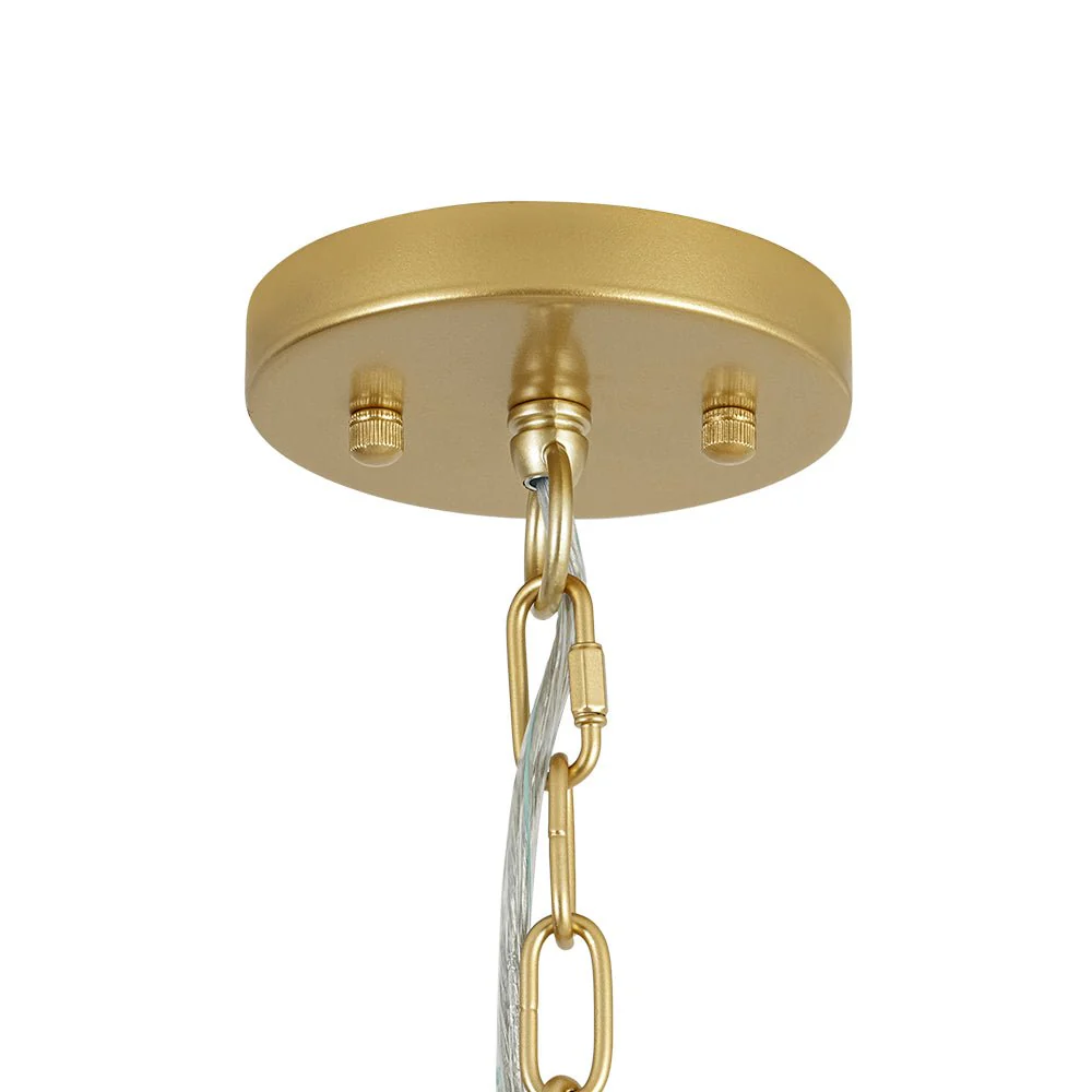 3-Light White Fabric Candle Style Round Drum Cage Pendant - Image 13