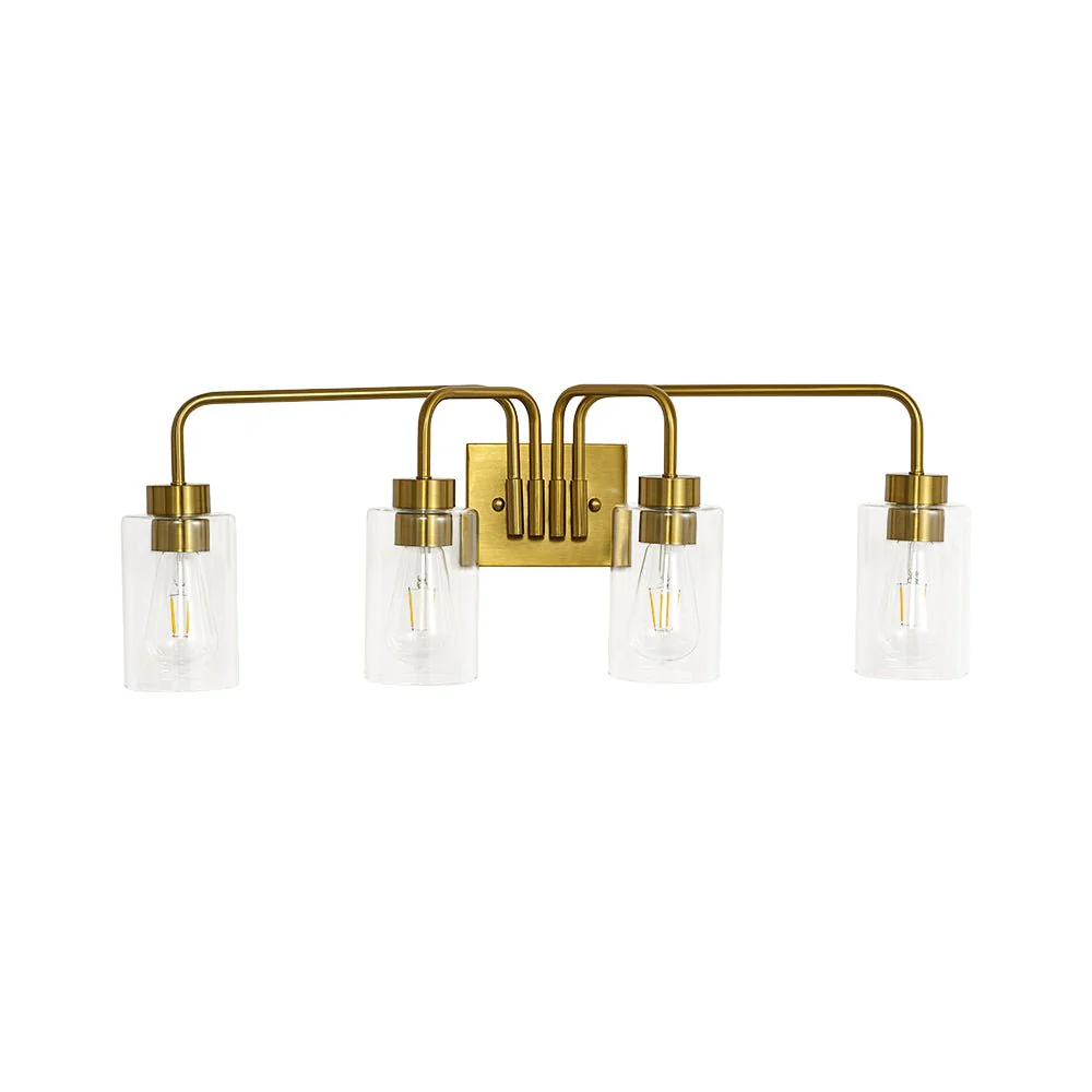 4-Light Adjustable Glass Cylinder Vanity Wall Lamp - Image 2