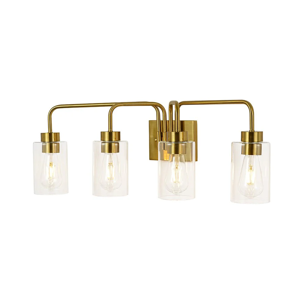 4-Light Adjustable Glass Cylinder Vanity Wall Lamp - Image 4