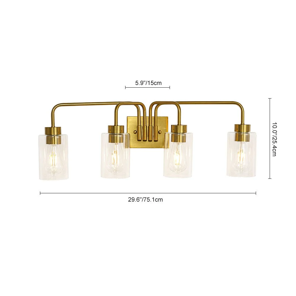 4-Light Adjustable Glass Cylinder Vanity Wall Lamp - Image 5