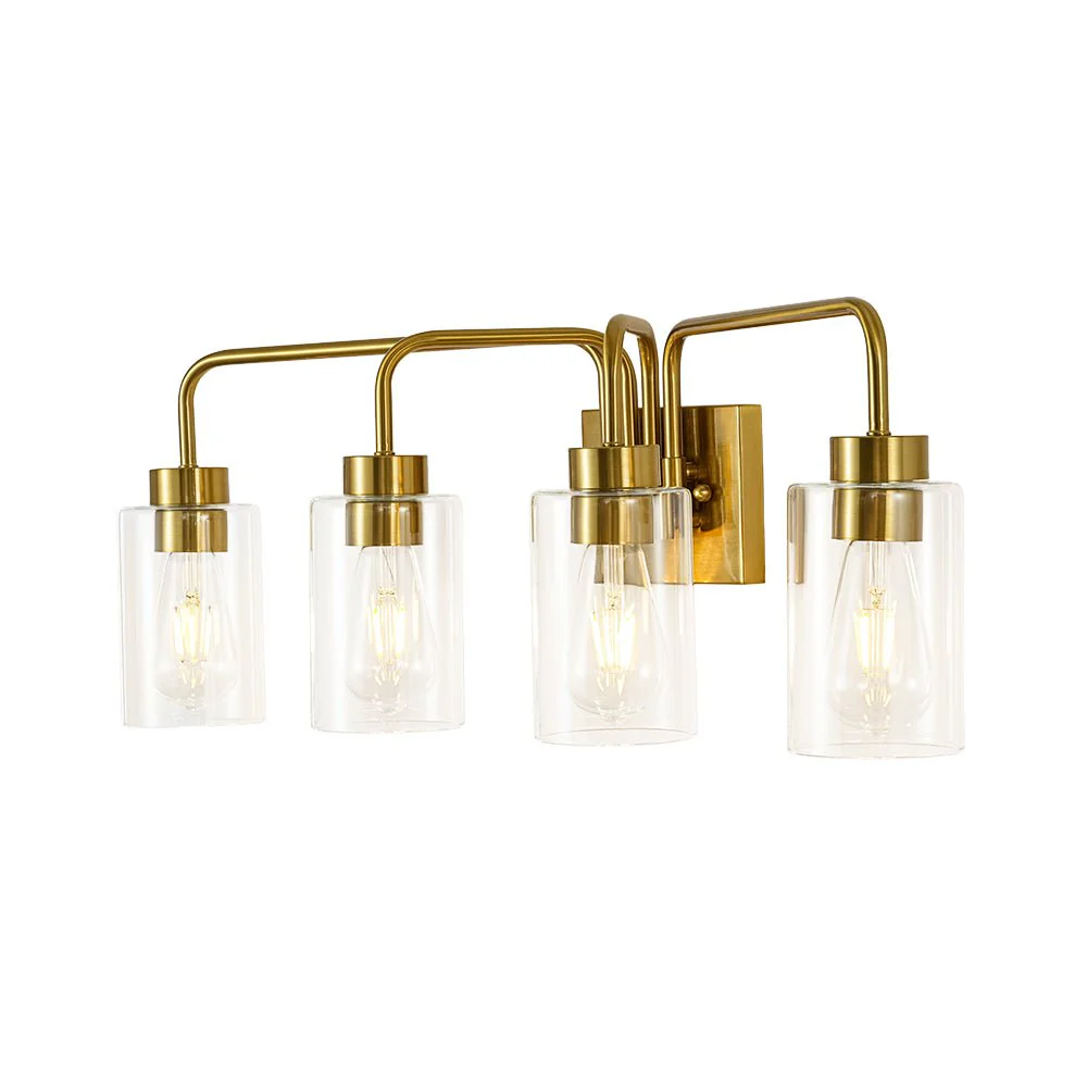 4-Light Adjustable Glass Cylinder Vanity Wall Lamp - Image 6