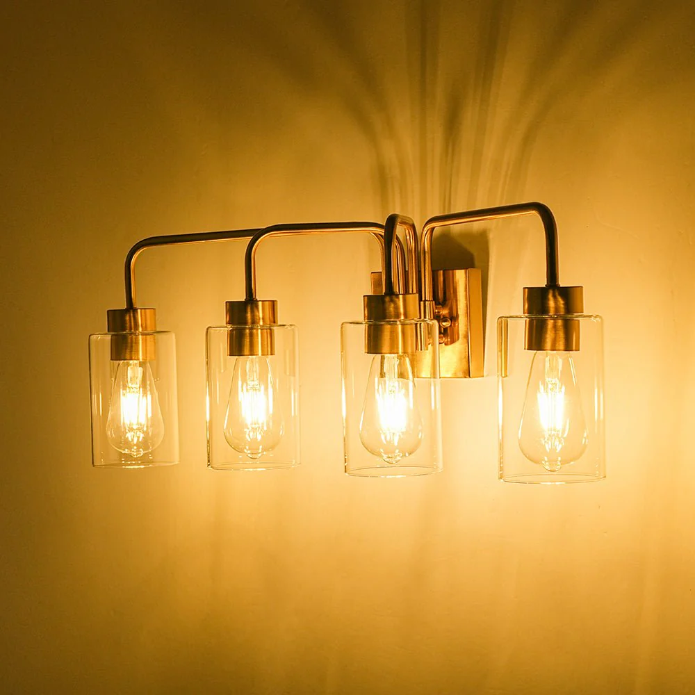 4-Light Adjustable Glass Cylinder Vanity Wall Lamp - Image 7