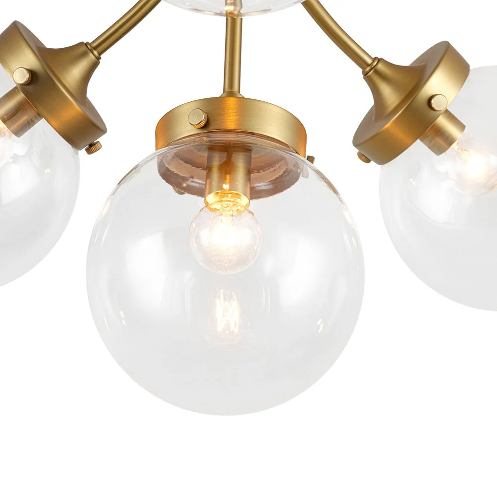 4-Light Bloom Clear Glass Globe Semi Flush Mount - Image 10