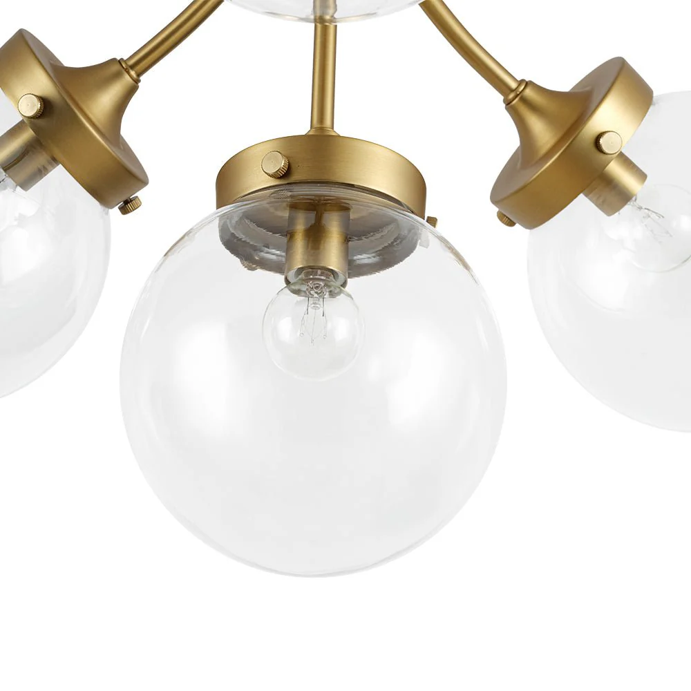 4-Light Bloom Clear Glass Globe Semi Flush Mount - Image 11