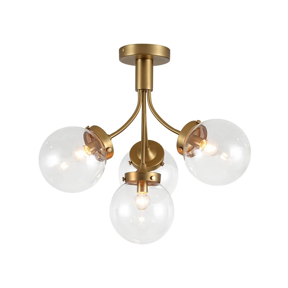 4-Light Bloom Clear Glass Globe Semi Flush Mount - Image 7