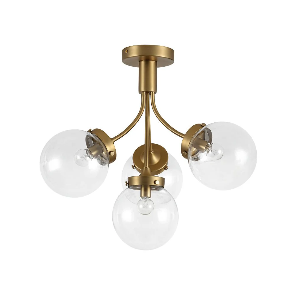 4-Light Bloom Clear Glass Globe Semi Flush Mount - Image 8
