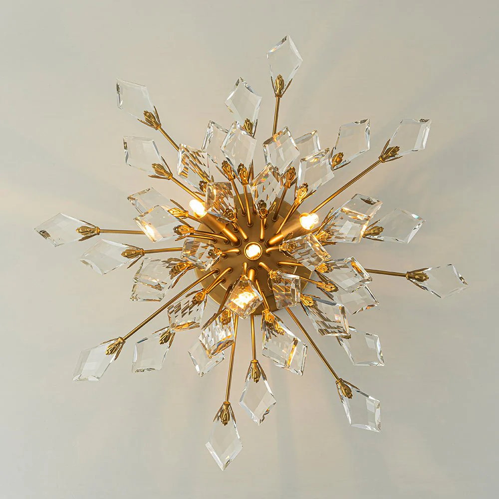 4-Light Bloom Crystal Leaf Semi Flush Mount Light - Image 11
