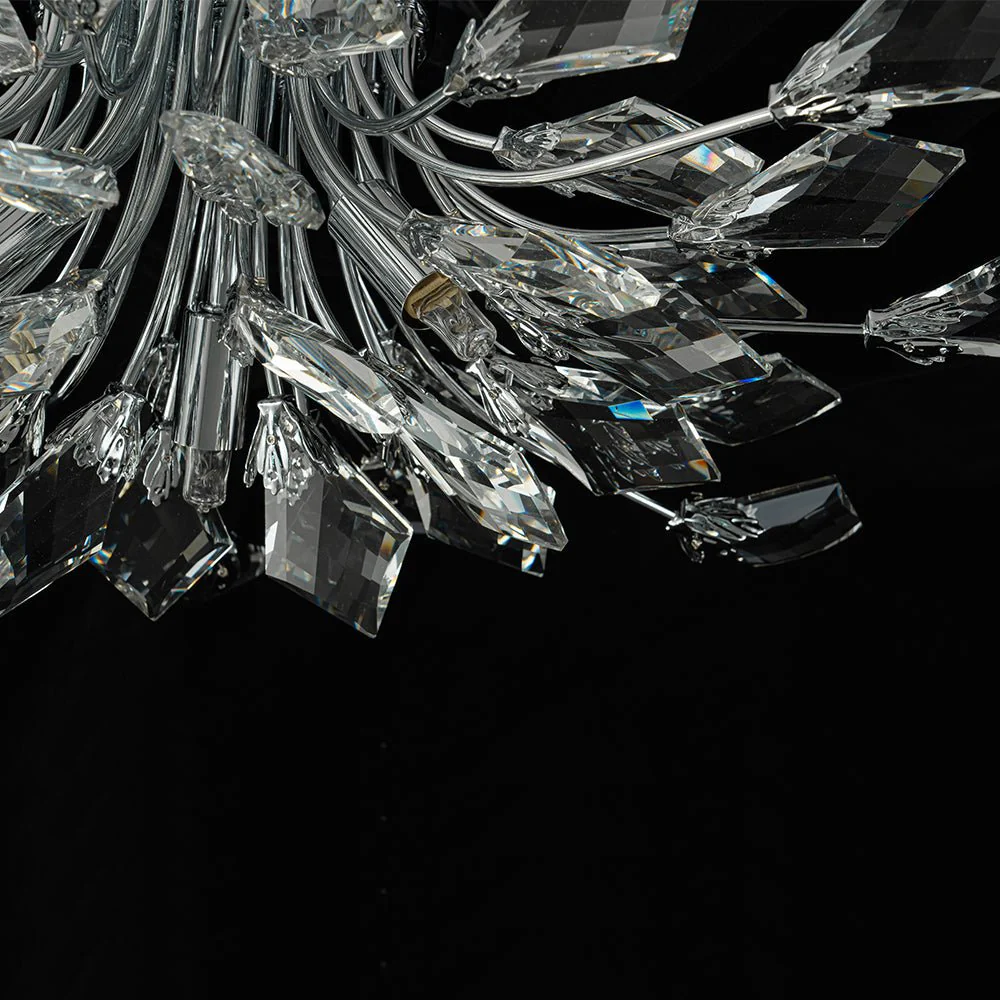 4-Light Bloom Crystal Leaf Semi Flush Mount Light - Image 26
