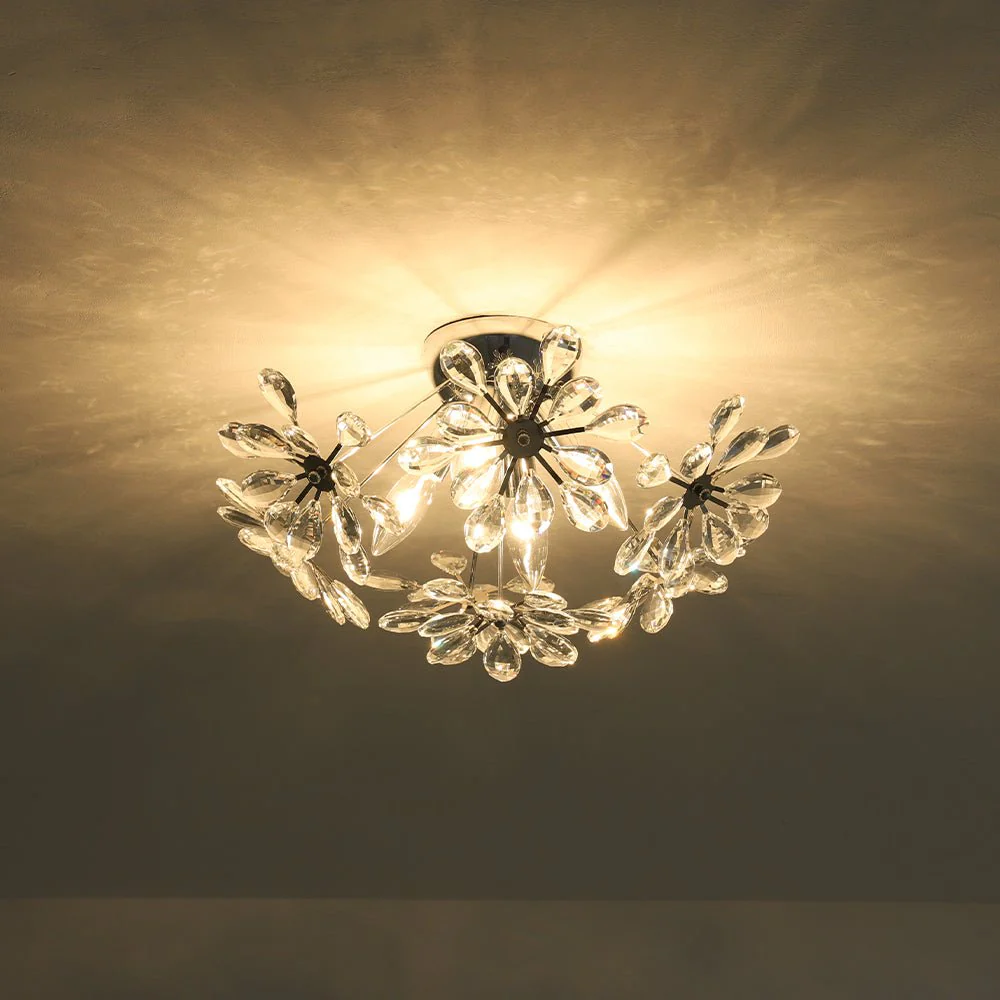 4-Light Bloom Dandelion Crystal Sputnik Semi Flush Mount - Image 10