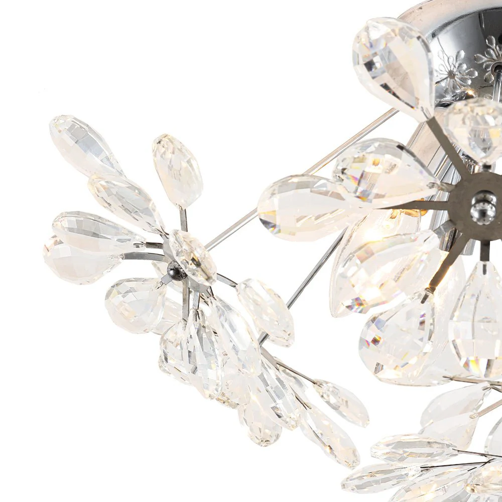 4-Light Bloom Dandelion Crystal Sputnik Semi Flush Mount - Image 12