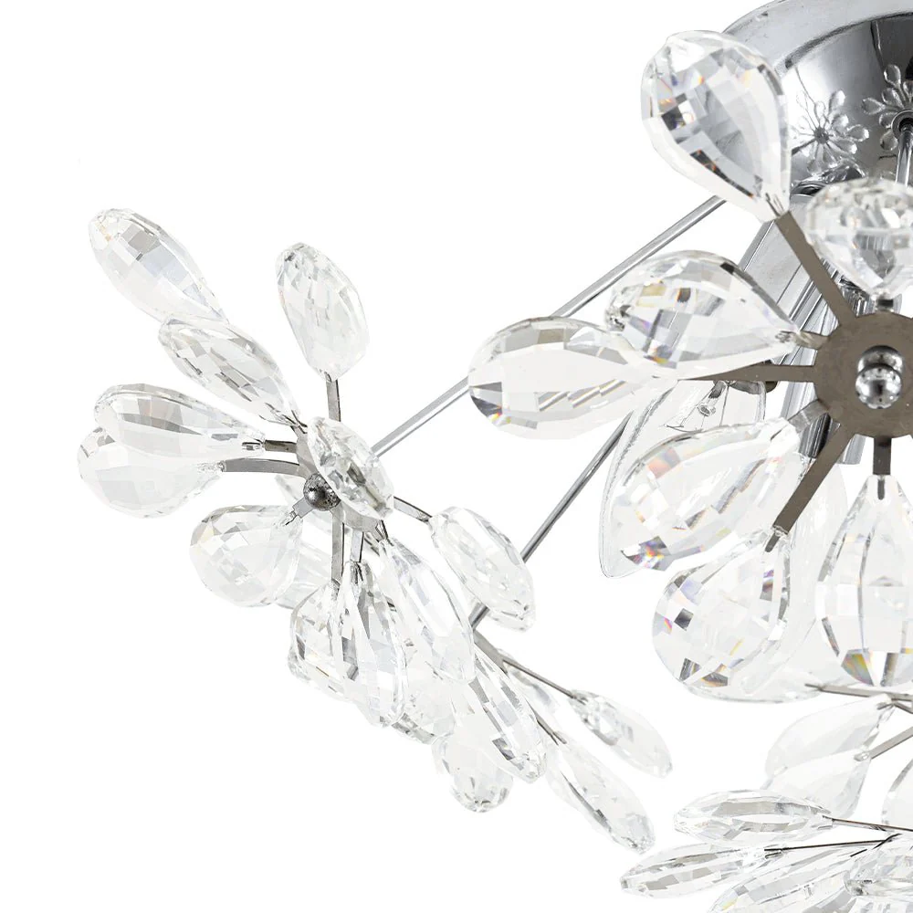 4-Light Bloom Dandelion Crystal Sputnik Semi Flush Mount - Image 13