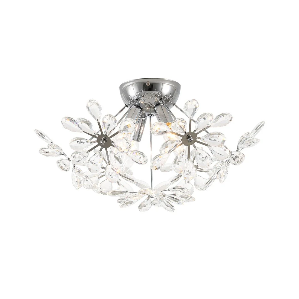 4-Light Bloom Dandelion Crystal Sputnik Semi Flush Mount - Image 6