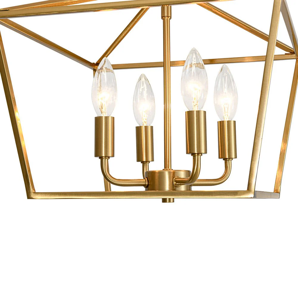 4-Light Candle Style Square Lantern Semi Flush Mount - Image 13