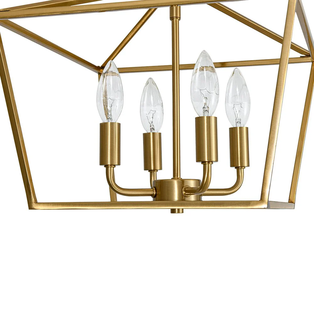 4-Light Candle Style Square Lantern Semi Flush Mount - Image 14