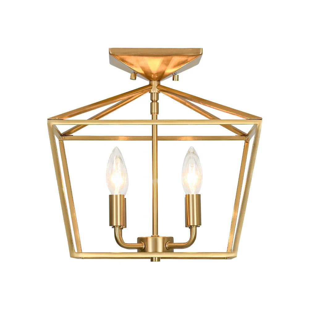 4-Light Candle Style Square Lantern Semi Flush Mount - Image 7