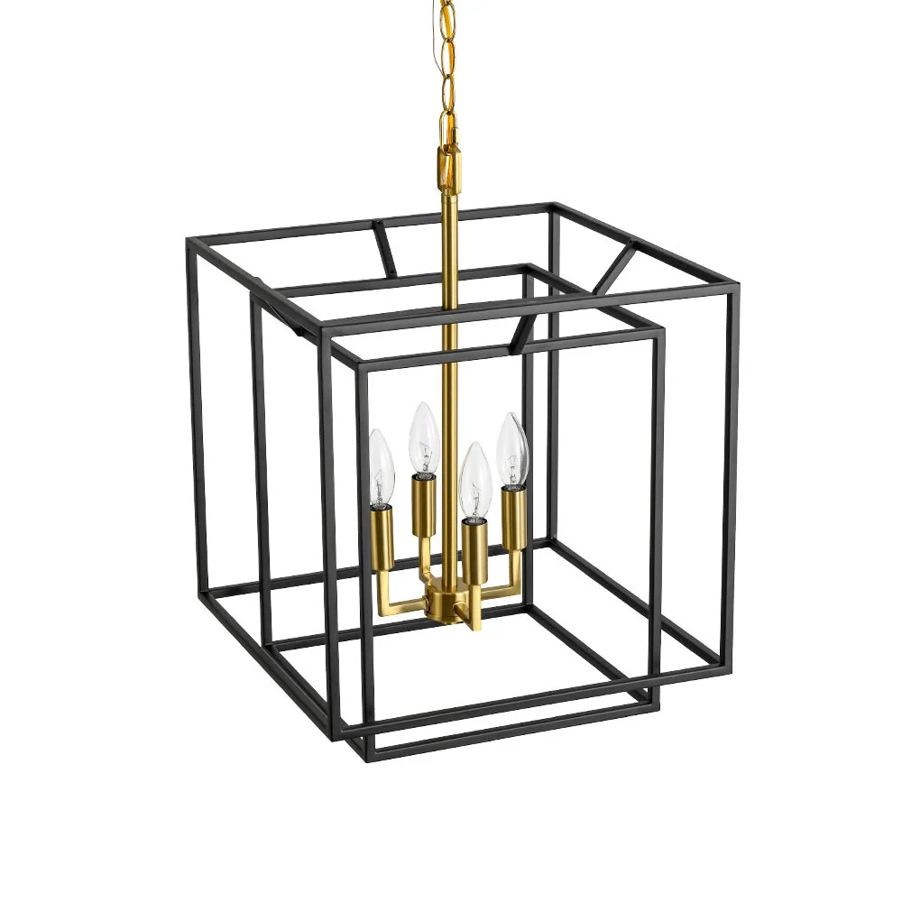 4-Light Candle Style Tiered Square Lantern Pendant - Image 11