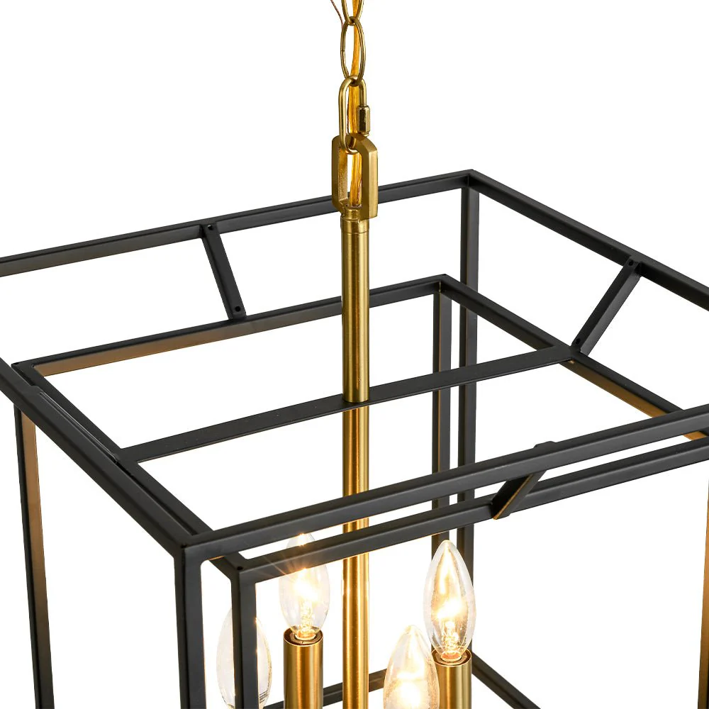 4-Light Candle Style Tiered Square Lantern Pendant - Image 13
