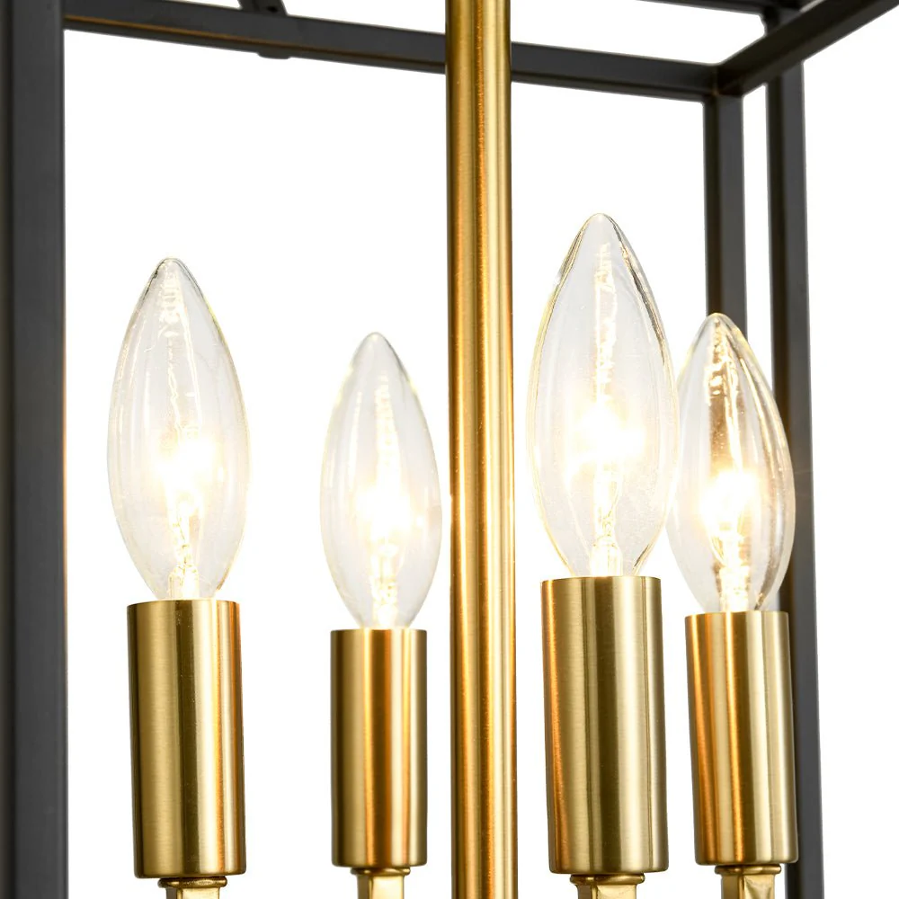 4-Light Candle Style Tiered Square Lantern Pendant - Image 14