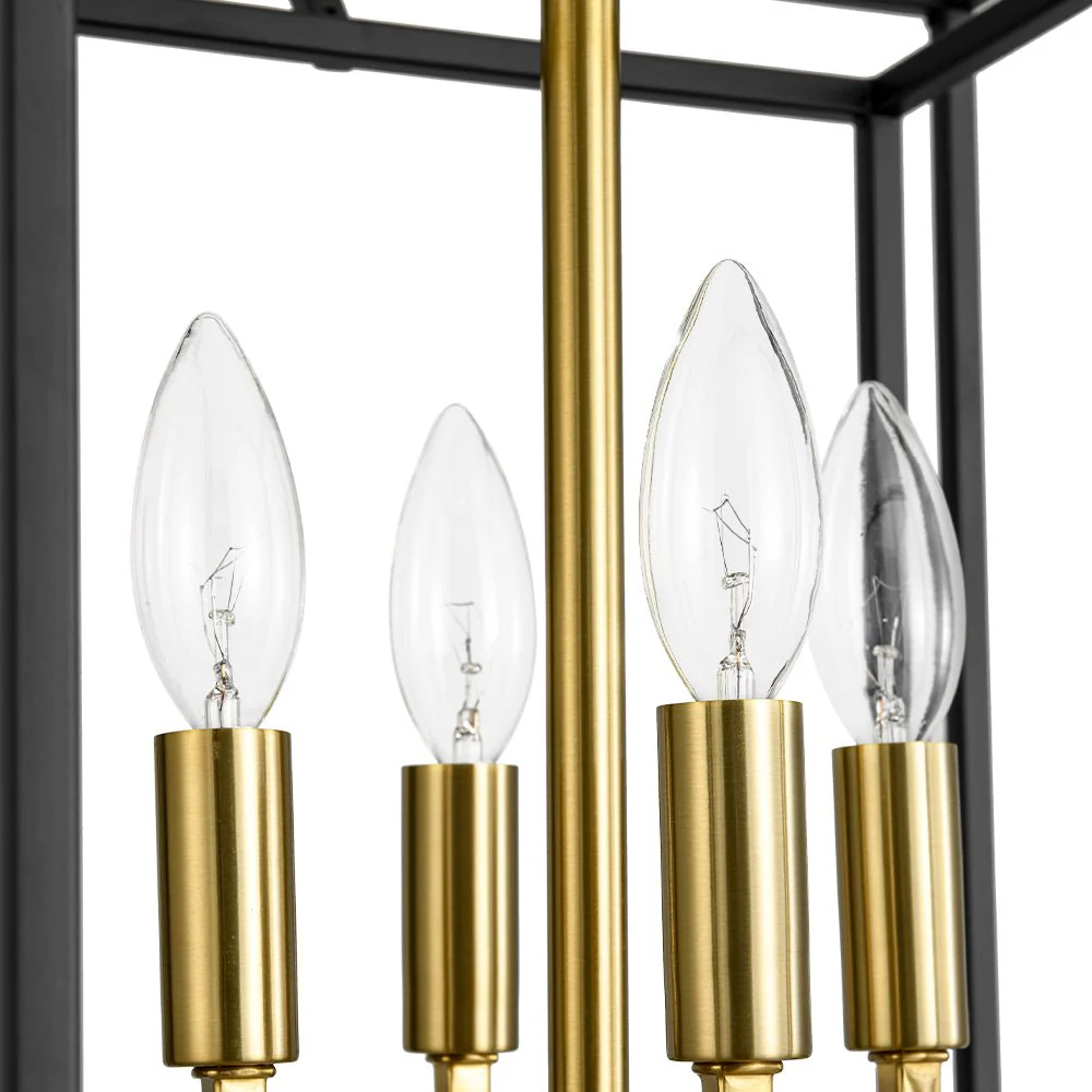 4-Light Candle Style Tiered Square Lantern Pendant - Image 15