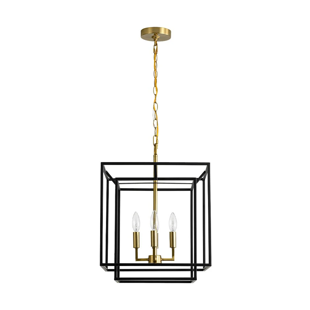 4-Light Candle Style Tiered Square Lantern Pendant - Image 8