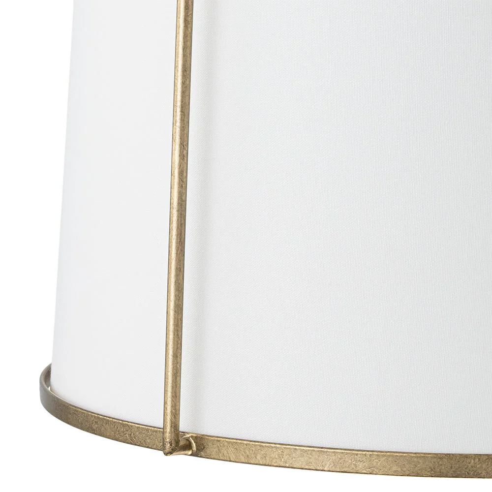 4-Light Distressed Gold White Linen Drum Lantern Pendant - Image 10