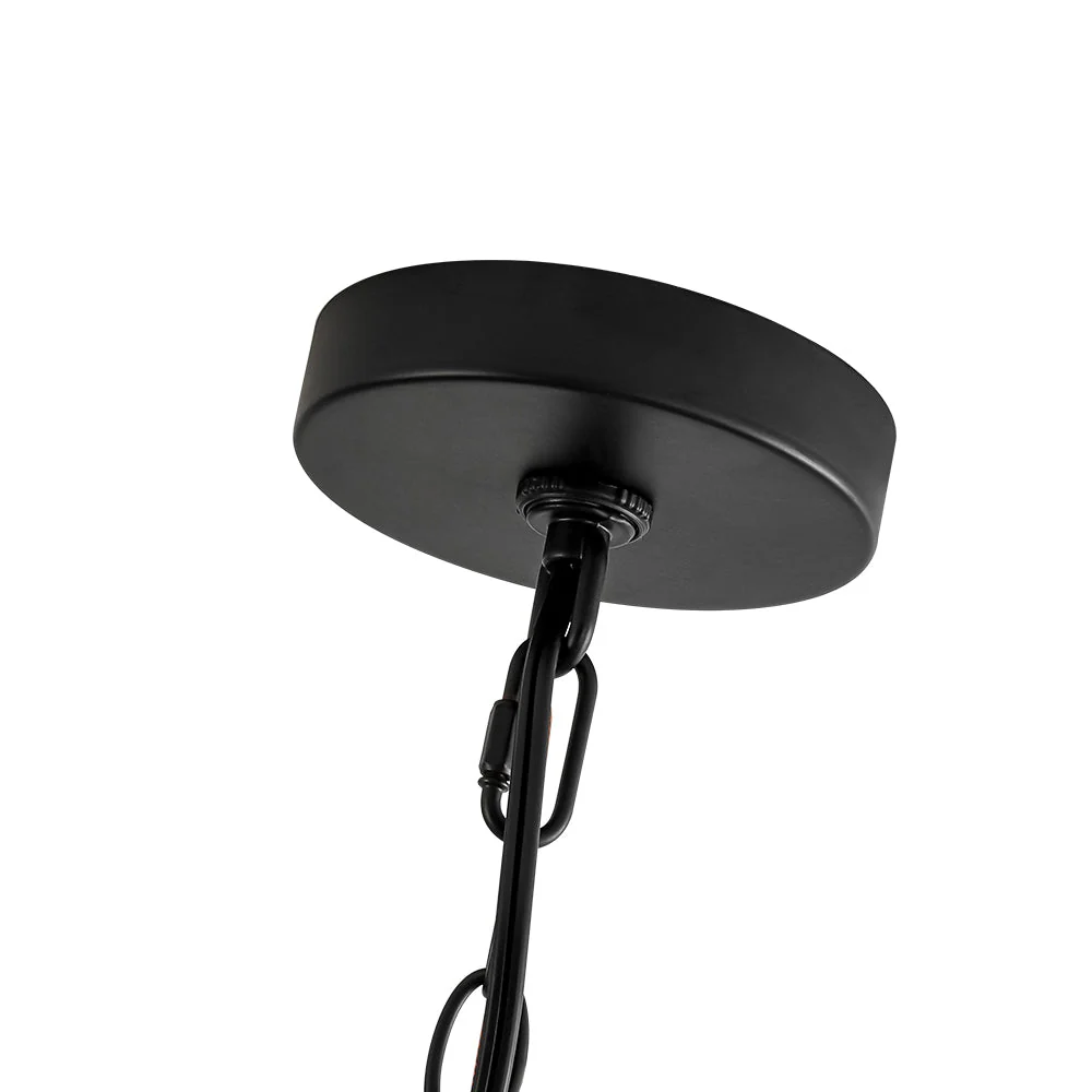 4-light Farmhouse Candle Style Black Lantern Pendant Light - Image 12
