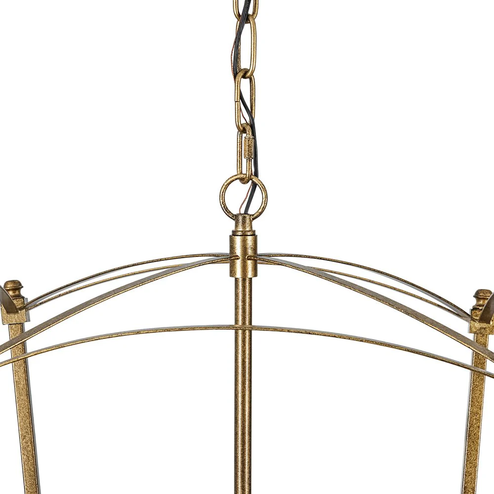 4-light French Antique Gold Candle Square Lantern Chandelier - Image 13