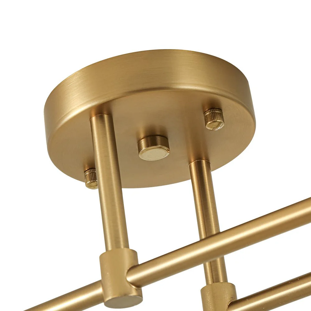 4-Light Frosted Glass Globe Linear Sputnik Semi Flush Mount - Image 11