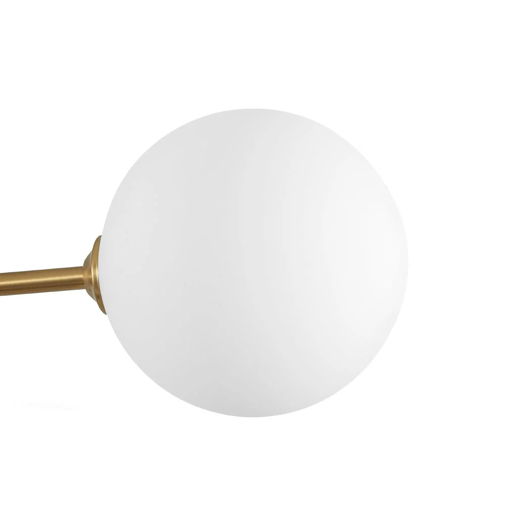 4-Light Frosted Glass Globe Linear Sputnik Semi Flush Mount - Image 14