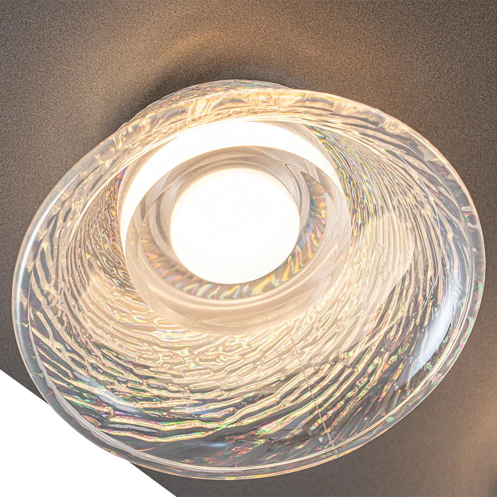 4-Light Iridescent Glass Bell LED Square Semi Flush Mount - Image 13
