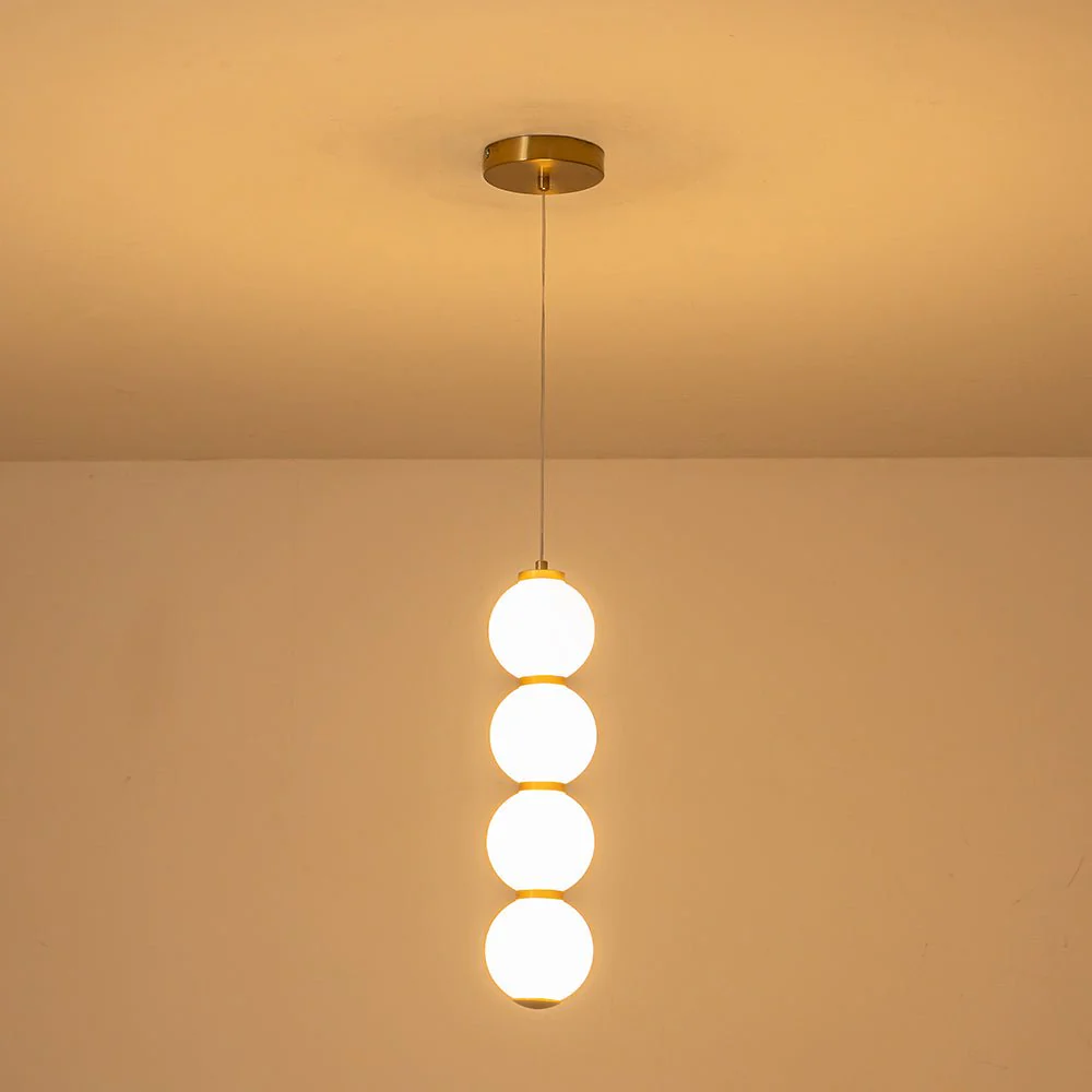 4-Light LED Frosted Glass Strand Globe Pendant Light - Image 15