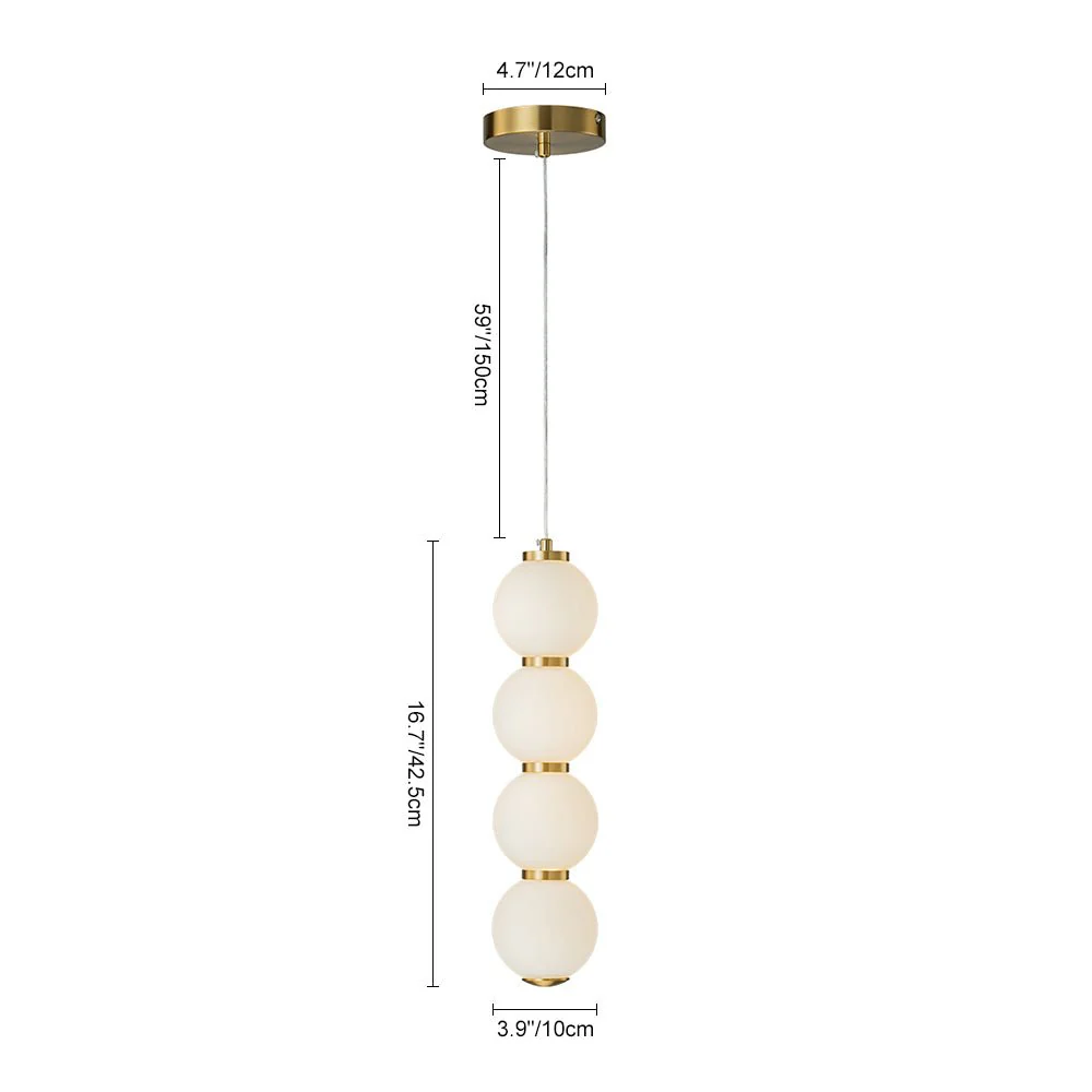 4-Light LED Frosted Glass Strand Globe Pendant Light - Image 16