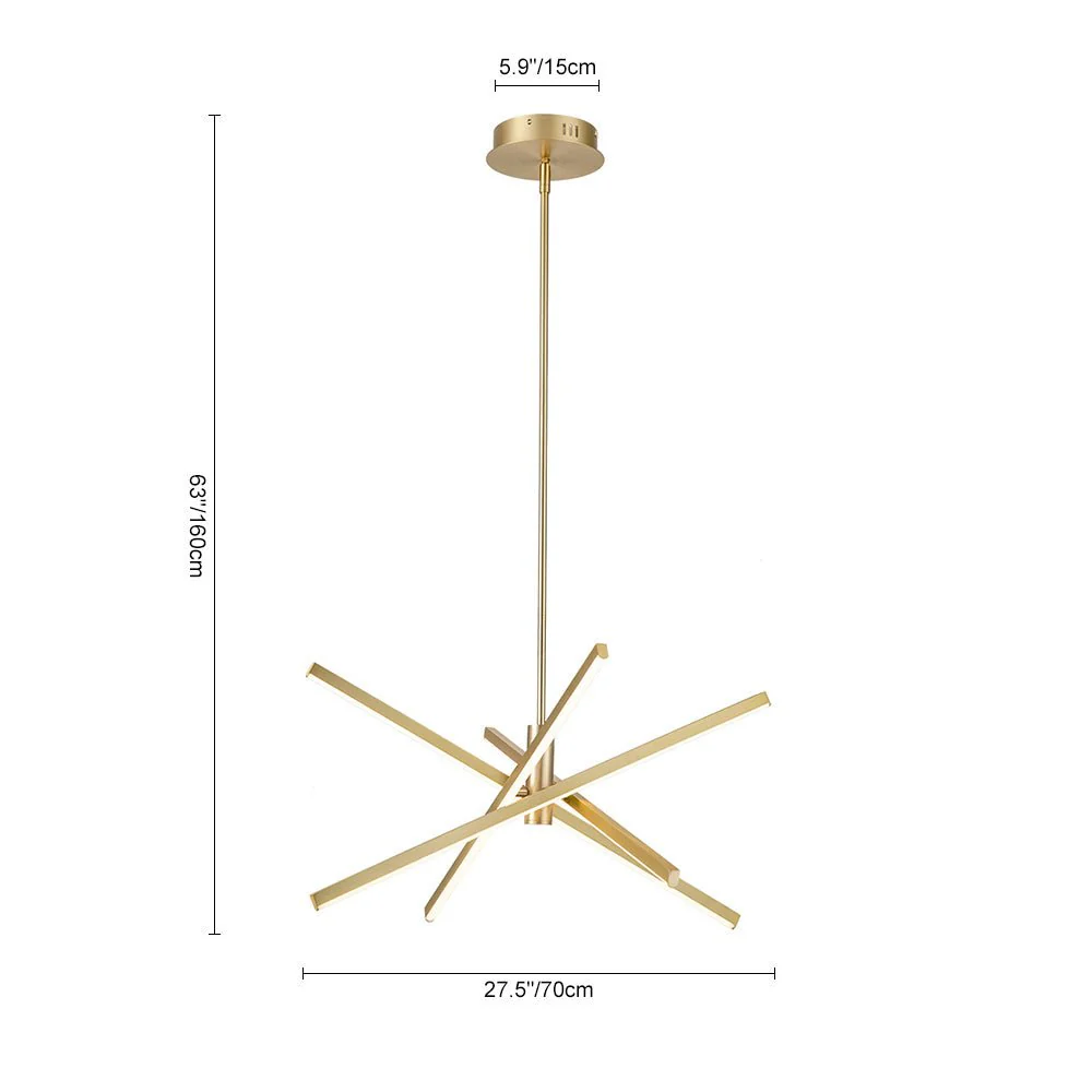 4-Light Dimmable LED Tube Sputnik Chandelier - Image 14