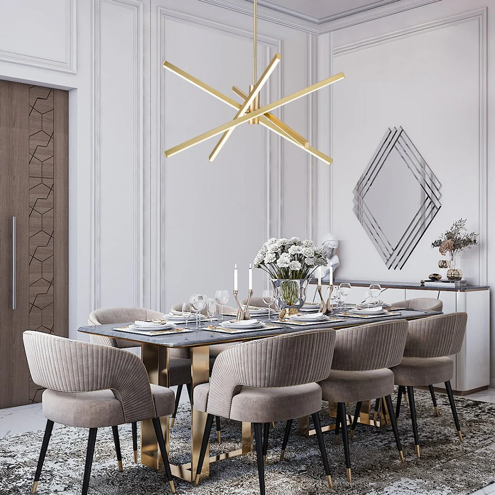 4-Light Dimmable LED Tube Sputnik Chandelier - Image 3